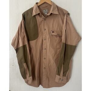 Beretta Vented Shooting Shirt Mens Beige Quilted Padded Button Down Size Large